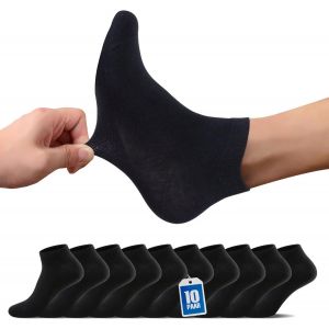 Shiba-Chaussettes Homme Femme Lot De 10 Paires - Coton Socquettes Invisibles Respirant Chaussettes De Sport Running - Noir, Blanc [505] - Neuf