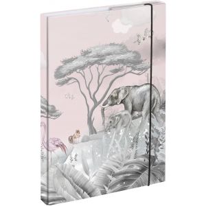 ERYI-Boîte De Classement Pour Cartable A4, Chemise Pour Enfants Avec Élastique Et Rabat Intérieur, Classeur Avec Élastique Pour Fille (Safari) - Neuf
