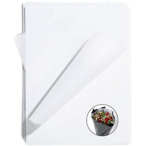 Lot De 120 Feuilles De Papier De Soie Blanc A4 - 21 X 30 Cm - Mat&eacute;riau D'emballage - Papier De Bricolage Pour Cr&eacute;er Des Pompons, Des Fleurs En Papier, Des D&eacute;corations De Table - Neuf