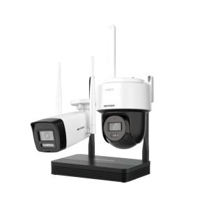 Kit de Vid&eacute;osurveillance Hikvision Cam&eacute;ra 4MP + Cam&eacute;ra PT 4MP + NVR IP 4 Canaux 6MP 2,8 mm - Neuf