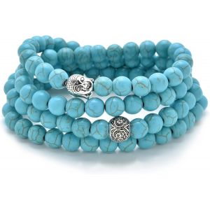 Eryi-Bracelet Ou Collier De 108 Perles De Prière Mala Avec Breloque Bouddha - Neuf