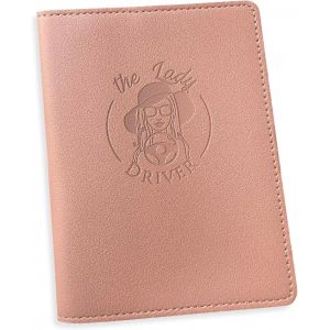 KALANKA-Porte Carte Grise Porte Papiers Voiture Permis De Conduire Cuir Synthétique Etui Carte Grise Rose Haute Qualité Lady Driver u2013 Marque FR Lady Driver - Neuf