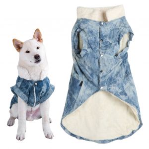 Hjlian Manteau Chaud En Coton Pour Chien, Style Western, Bleu, Epais, Doux Et Confortable, Pour L'automne Et L'hiver, Taille Xl - Neuf