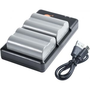 EN-EL3E en EL3 Lot de 2 Batteries Rechargeables de Rechange et Chargeur Double Compatible avec Nikon D70 D70s D80 D90 D100 D200 D300 D300s D700 DSRL appareils Photo numériques - Neuf