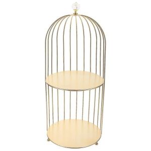 &Eacute;l&eacute;gant Pr&eacute;sentoir &Agrave; Maquillage En Forme De Cage &Agrave; Oiseaux &iquest; Pr&eacute;sentoir &Agrave; Cosm&eacute;tiques Et &Agrave; Desserts Multifonctionnel, Organiseur En Fer Dor&eacute; Pour La D&eacute;coration Int&eacute;rieure - Neuf