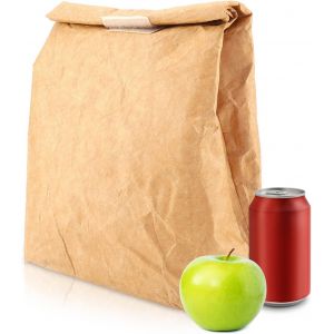 LETNERNY-Sacs À Lunch, Sac Isotherme Repas, Sac Repas Lunch Bag, Sacs À Lunch En Papier Brun Isolés, Sac À Lunch Isolé Avec Papier Brun Réutilisable Et Lavable Pour Hommes Femmes(Brun) - Neuf