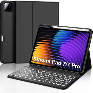 Étui Clavier Pour Xiaomi Pad 7/7 Pro 11.2"" 2025, Azerty Français Clavier Rétroéclairé Bluetooth Avec Fente Pour Stylo Pour Tablette Xiaomi Pad 7/7 Pro 11.2"", Noir[Z288] - Neuf