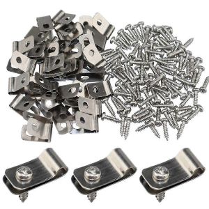 Clips De Cl&ocirc;ture M&eacute;talliques,Pinces De Cl&ocirc;ture 100 Pi&egrave;ces Aluminium Pour Fil Soud&eacute; De Calibre 12-16 &Agrave; Une Cl&ocirc;ture En Bois,En M&eacute;tal Ou En Vinyle - Neuf