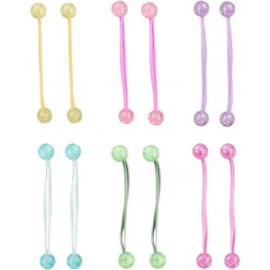 Kalanka-12 Pcs Boule Acrylique Enfants Double Boule De Cheveux Queue Et Papillons - Bandeaux &Eacute;lastiques Pour Queue De Cheval, Accessoires De Coiffure Pour Enfants, Id&eacute;al Pour Toutes Occasions, Lot De - Neuf