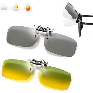 Clip Solaire 2 Pièce Clip Lunettes De Soleil Polarisées Lunettes Polarisant Clip Lunettes Polarisant Lunettes Soleil À Clipser Unisexe Clips Lunettes Soleil,Pour Conduite Et Les Activités Plein Air - Neuf