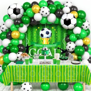 Chicslick-Football Décoration Anniversaire Garçon Avec Football Toile De Fond Nappe De Table Guirlande De Ballons Pour Enfant Garçons Football Articles Fête Party Décoration[X988] - Neuf