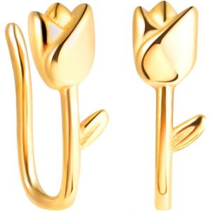 Kal-Boucles D'oreilles Tulipes En Argent 925 Pour Femmes Hypoallerg&eacute;niques Bijoux D'oreilles Or (Couleur ) Pour Femmes Et Filles - Neuf