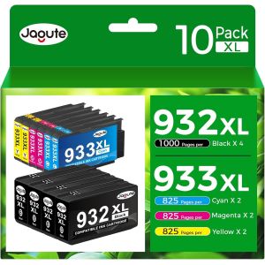 932Xl 933Xl Cartouches D'Encre Multipack Remplacement Pour Hp 932 Xl 933 Xl Cartouche Compatible Avec Hp Officejet 6600 7612 7510 6700 7110 7610 6100 (10 Pack, Noir, Cyan, Magenta, Jaune) - Neuf