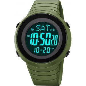 Eryi-Homme Et Femme Outdoor Sport Digitale Montre Militaire Led Électronique Alarme Chronomètre Compte Rebours 50m Etanche Double Temps Plastique Montres Bracelet - Neuf
