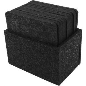 Tianyi-Lot De 12 Sous-Verres Gris Foncé En Feutre,Sous-Verres De Table Antidérapants Pour Café,Bière,Tasse,Vin,Bouteille En Verre-Carré - Neuf