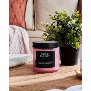 Bougie de printemps parfum&eacute;e &agrave; la fleur de cerisier, bougies de soja 70 heures, bougies d'aromath&eacute;rapie anti-stress, bougies romantiques pour femmes, bougies en verre pour la chambre &agrave; coucher - Neuf