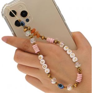 Kal-Bracelet De Téléphone Avec Perles Smiley - Style Bohème - Pour Femme - Neuf
