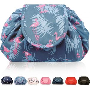 MAA-Trousse Maquillage Voyage à Cordon, Trousse de Toilette Femme & Fille Pliable étanche avec Poche zippée, Organisation One¿Step pour cosmétiques 57 cm (flamand) - Neuf