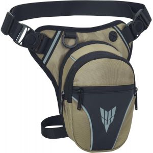 nzqaf-Sac de Jambe Femme Homme Moto Imperméable Multifontion Sacoche de Jambe Tactique Sac Banane pour Randonnée Camping Escalade Voyage Moto Cyclisme Pêche Chasse (Kaki) - Neuf
