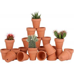 NouvelHorizonstore-Lot de 28 Pots de Fleurs,Petite Terre Cuite Pots avec Trou de Drainage pour l'int&eacute;rieur, ext&eacute;rieur, Plante Jardin Balcon D&eacute;coration Mariage F&ecirc;te Maison et Chambre 5.5cm - Neuf