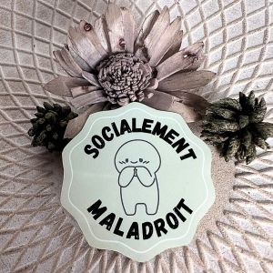 sticker personnalis&eacute; - humour - socialement maladroit - fait main - Neuf