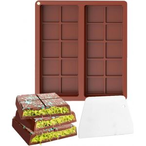KAL-1 Silicone Chocolat+1 Grattoir;20Cavités Moule Chocolat Dubai;Moule Tablette Chocolat¿Silicone De Qualité Alimentairefacile À Démouler,Idéal Pour La Fabrication De Collations À La Maison (20) - Neuf