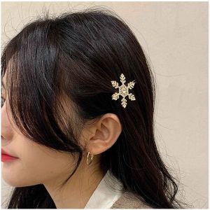 Kalvd-Barrette Cheveux Flocon De Neige Barrette Or Cristal Barrette Mariage Barrette Cheveux Mariage Barrette Christmas Snow Cz Accessoires Pour Coiffure Femme Et Fille - Neuf