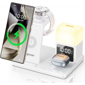 Chargeur À Induction Pour Samsung, Station De Charge 6 En 1 Pour Samsung S25 Ultra/S25/S24 Ultra/S23/Z Flod 6/Z Flip 6,Chargeur Rapide Pour Galaxy Watch Ultra/7/6/54/3/2, Galaxy Buds 3/3 Pro/2 - Neuf