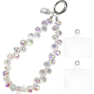 Checarzhn--No1-Bracelet De Poignet En Cristal Pour Téléphone Portable - Avec Languette De Maintien - Chaîne De Téléphone Portable - Court - Pour Femme, Nein, Cristal Artificiel, Non. - Neuf
