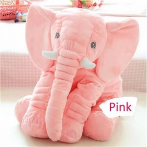 Doudou Peluche Nez Long Éléphant Poupée Coussin Douce Jouet Lombaire Animal mignon Elephant Oreiller pour bébés enfants (Rose 60CM) - Neuf