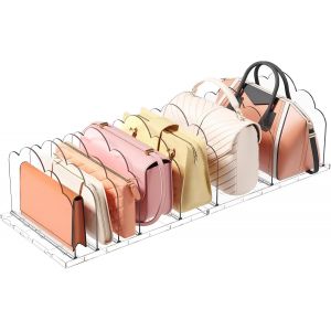 MEVRONISSHOP-Rangement Sac a Main en Plastique, 2 Pack Séparateur D'étagère Organisateur Transparent Réglable pour Chambre à Coucher, Bureau Sacs à Main, Pochettes, Sacs à Provisions et Séparateur de - Neuf