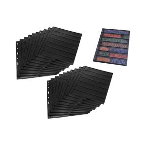 Lot de 2 pochettes de 10 feuilles chacune, avec 9 perforations, pour album de timbres et pr&eacute;sentation de collection. - Neuf