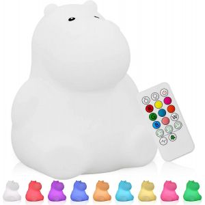 Veilleuse Enfant, Lampe Led En Silicone Flexible, 9 Couleurs, T&eacute;l&eacute;commande - Neuf