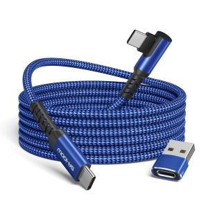 Câble USB C vers USB C 100W à Angle Droit avec Adaptateur USB 3M,Type C Câble PD Charge Rapide pour MacBook,iPhone 15 16 Max,iPad Pro 10th Air 4 5 Mini 6,Samsung Galaxy S23 S22 A54 A53,Pixel,Z Fold 3 - Neuf