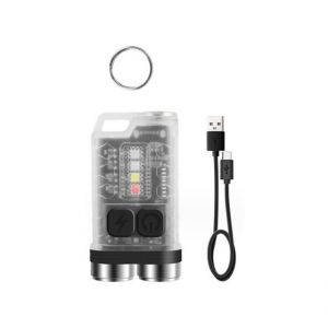 (Blanc)V3 Mini Lampe de poche LED, 900 Lumen Trousseau Lampe de poche avec Lampe UV, Base Magnétique, IP65 Imperméable à l'eau, pour le Camping en plein air - Neuf
