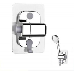 KAL-Support De Pommeau De Douche Sans Perçage, Support De Douche Rotatif À 360°, Support De Douche Mural, Support De Douche Universel Pour Douchette Ou Pommeau De Douche, Argent - Neuf
