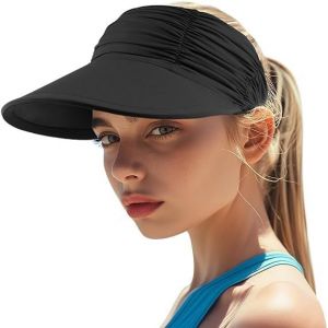Kalanka-Casquette Visière Chapeau Pare Soleil Femme - Large Bord - Protection Uv Upf 50+ Chapeau De Plage Pliable - Séchage Rapide - Protection Solaire - Casquette De Sport De Plage - Neuf