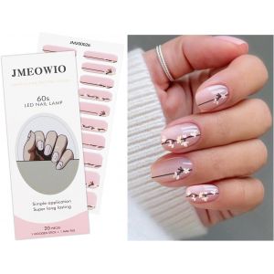 OAYEW-JMEOWIO Autocollant Ongles Gel UV Fleurs Blanche Gel Nail Stickers Semi-durci Stickers Ongle Gel Deco Ongle Nail Art Design Manucure - Neuf