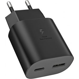 JGD-Chargeur USB C, 25W 2Ports USB C Chargeur Rapide PD+QC Chargeur Multi Secteur USB Type C Adaptateur pour Samsung Galaxy s25 S24 S23 s21 S20 s10 A55 A55 A53 A52 A35 A15 A14 A13 A05 &iquest; (Noir) - Neuf