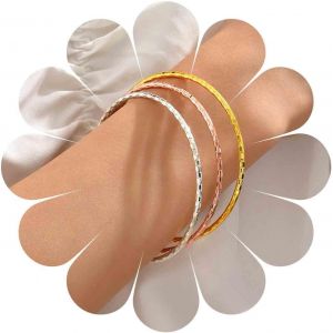 Kal-Ensemble De Bracelets Pour Femmes Bracelet Rond Fin Empilable Ethnique Indien Superbe Ensemble De Bracelets Multicolores Arc-En-Ciel Accessoires De Bijoux &Agrave; La Main (3pcs) - Neuf