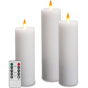 Jgd-Lot De 3 Bougies Led Analogiques &Agrave; Piles Avec Minuterie Et T&eacute;l&eacute;commande - Neuf