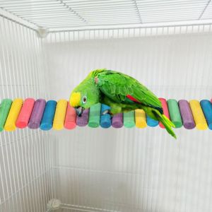 Hjlian Echelle Souple En Bois Coloree Pour Perroquet Et Hamster, Pont Suspendu, Jouet Pour Oiseaux (M) - Neuf