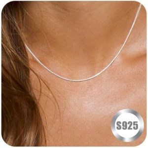 Kal-Collier Argent 925 Femme Fille Chaine Argent Colliers Sans Pendentif Bijoux Colliers Personnalisé Cadeau Anniversaire Femme Enfants Homme Longueur 40cm-60cm - Neuf