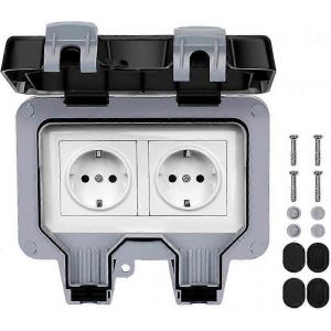 Nouveaux produits en 2023,prise ext&eacute;rieure IP66 r&eacute;sistante aux intemp&eacute;ries,prise murale Prise de jardin Contacts prot&eacute;g&eacute;s &agrave; montage en surface pour jardin de salle humide ext&eacute;rieure,ext&eacute;rieur - Neuf