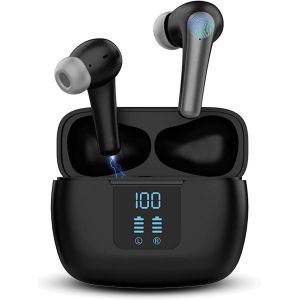 KAL-Ecouteurs Bluetooth Sans Fil, Haut-Parleurs De 12 Mm Avec Basses Puissantes, Écouteurs Sans Fil Bluetooth 5.3, 40 Heures D'Autonomie, Résistants À L'Eau Ecouteur Pour Les Téléphones Et Les Portab - Neuf