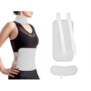 Kit De Soins À L'huile De Ricin Pour La Taille Et Le Cou - Bandages Réutilisables, Blanc, 2 Pièces - Neuf