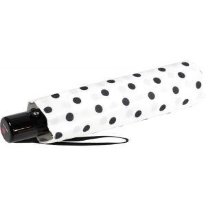 Parapluie De Poche Slim Duomatic &Agrave; Pois, Bleu Marine-Blanc, 90 Cm, Pois - Neuf