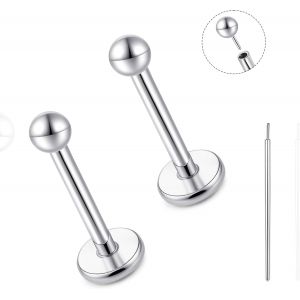 Kalanka-Boucles D'oreilles À Tige En Titane Sans Filetage À Dos Plat, 20 G, Pour Cartilage, Tragus, Labret, Lèvre, Méduse, Conque, Bijoux Hypoallergéniques Pour Homme Et Femme - Neuf