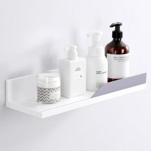 Etag&egrave;re De Douche Adh&eacute;sive Etag&egrave;re De Salle De Bain Blanc Tablette Murale Sans Percage Porte Shampoing Douche Plastique Serviteur De Douche - Neuf