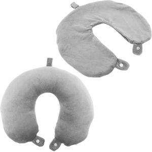 Lot De 2 Housses De Coussin De Voyage En Forme De U - Lavables - Soyeuses Et Infroissables (Sans Remplissage) - Neuf